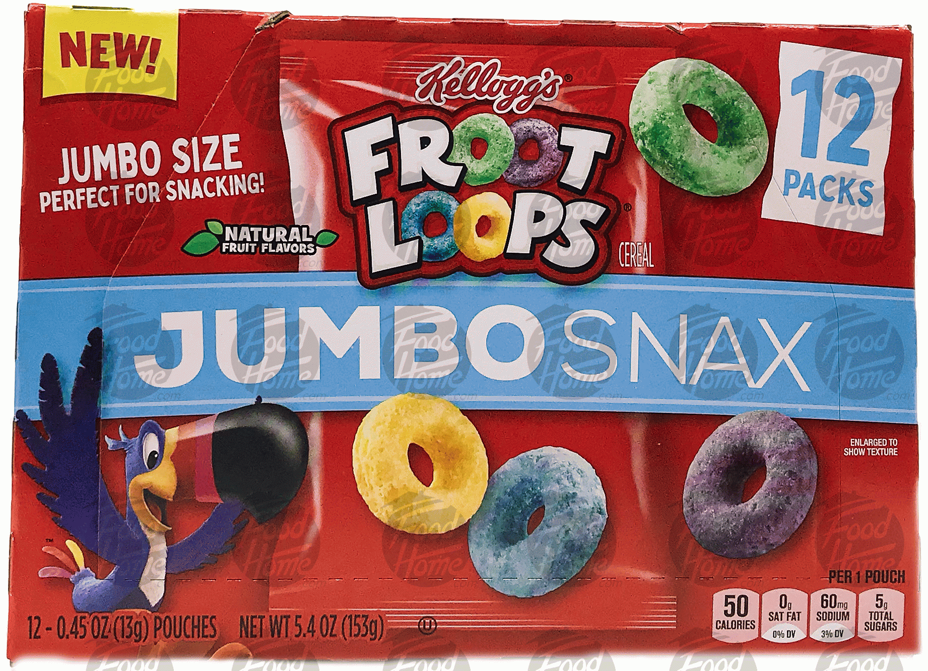 Kellogg Froot Loops jumbo snax froot loops, 12 pk., box Full-Size Picture